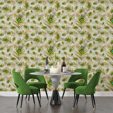 Tavuskuşu Tüy Desenli Duvar Kağıdı