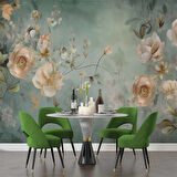 Soft Pembe Beyaz Çiçek Desenli Duvar Kağıdı