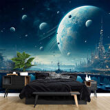 Uzay ve Galaksi Manzaralı Duvar Kağıdı