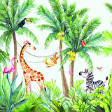 Safari Orman Çocuk Odası Duvar Kağıdı