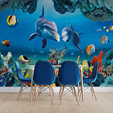 Denizaltı Akvaryum Yunus Balığı Duvar Kağıdı