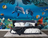 Denizaltı Akvaryum Yunus Balığı Duvar Kağıdı