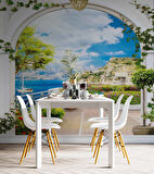 Balkon ve Deniz Manzaralı Duvar Kağıdı