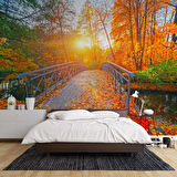 Sonbahar Doğa ve Nehir Manzaralı Duvar Kağıdı