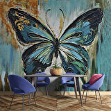 Sanatsal Kelebek Desenli Duvar Kağıdı