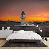 İstanbul Günbatımı Kızkulesi Manzaralı Duvar Kağıdı