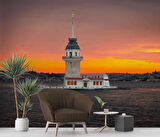 İstanbul Günbatımı Kızkulesi Manzaralı Duvar Kağıdı