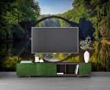 Orman Nehir Köprü Manzaralı Duvar Kağıdı