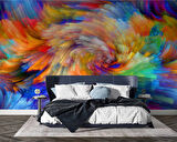 3 Boyutlu Renkli Desen Duvar Kağıdı