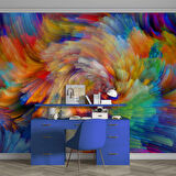 3 Boyutlu Renkli Desen Duvar Kağıdı