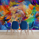 3 Boyutlu Renkli Desen Duvar Kağıdı