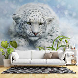 Beyaz Kaplan Temalı Duvar Kağıdı