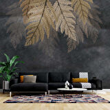 Altın Yaprak Desenli Duvar Kağıdı