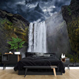 Şelale Nehir Dağ Duvar Kağıdı Baskı