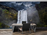 Şelale Nehir Dağ Duvar Kağıdı Baskı