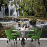 Şelale Nehir Orman Sonbahar Duvar Kağıdı Baskı