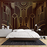 Kahverengi Altın Motifli Duvar Kağıdı