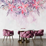 Pembe Soft Suluboya Çiçek Duvar Kağıdı