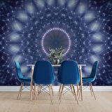 3 Boyutlu Lacivert Soyut Franktal Desenli Duvar Kağıdı