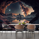 Gece Kış Gökyüzü Temalı Duvar Kağıdı