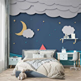 Denizci Gece Ay Yıldız Çocuk Odası Duvar Kağıdı