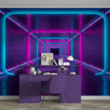 3 Boyutlu Neon Derinlik Duvar Kağıd