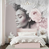 Soft Çiçek ve Kadın Duvar Kağıdı