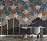 Mozaik Etnik Halı Deseni Duvar Kağıdı Baskı
