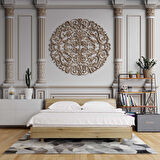 3D Beyaz Sütun Kahverengi Panel Duvar Kağıdı Baskı