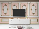 3D Pembe Panel Duvar Kağıdı Baskı