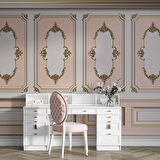 3D Pembe Panel Duvar Kağıdı Baskı