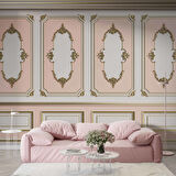 3D Pembe Panel Duvar Kağıdı Baskı