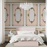 3D Pembe Panel Duvar Kağıdı Baskı