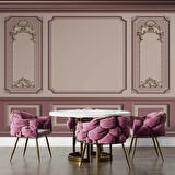 3D Mor Panel Altın Motif Duvar Kağıdı Baskı