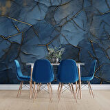 Mavi Taş Duvar Deseni Duvar Kağıdı Baskı