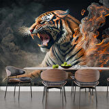 Alevli Kaplan Duvar Kağıdı Baskı