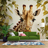 Yaprak ve Zürafa Duvar Kağıdı Baskı