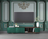 3D Altın Sütun Yeşil Panel Duvar Kağıdı Baskı