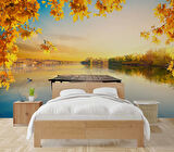 Kara Kalem Santranç ve Sokak Çizim Duvar Kağıdı Baskı