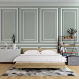 3D Beyaz Çıtalı Ahşap Panel Duvar Kağıdı Baskı