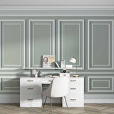 3D Beyaz Çıtalı Ahşap Panel Duvar Kağıdı Baskı