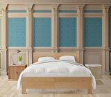 3 Boyutlu Mavi Motif Beyaz Sütun Duvar Kağıdı Baskı