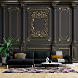 3D Altın Ağaç Duvar Kağıdı Baskı