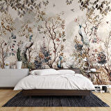 3 Boyutlu Altın Panel Altın Çiçek Duvar Kağıdı