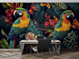 Renkli Papağan Temalı Duvar Kağıdı