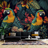 Renkli Papağan Temalı Duvar Kağıdı