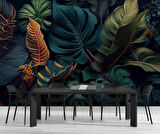 Botanik bahçe yaprak temalı Duvar Kağıdı Baskı