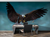 Kanatları Açık Kartal Temalı Duvar Kağıdı Baskı