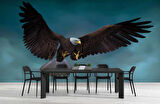 Kanatları Açık Kartal Temalı Duvar Kağıdı Baskı