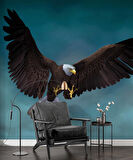 Kanatları Açık Kartal Temalı Duvar Kağıdı Baskı